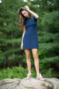 Allure Mini Dress Solid Navy