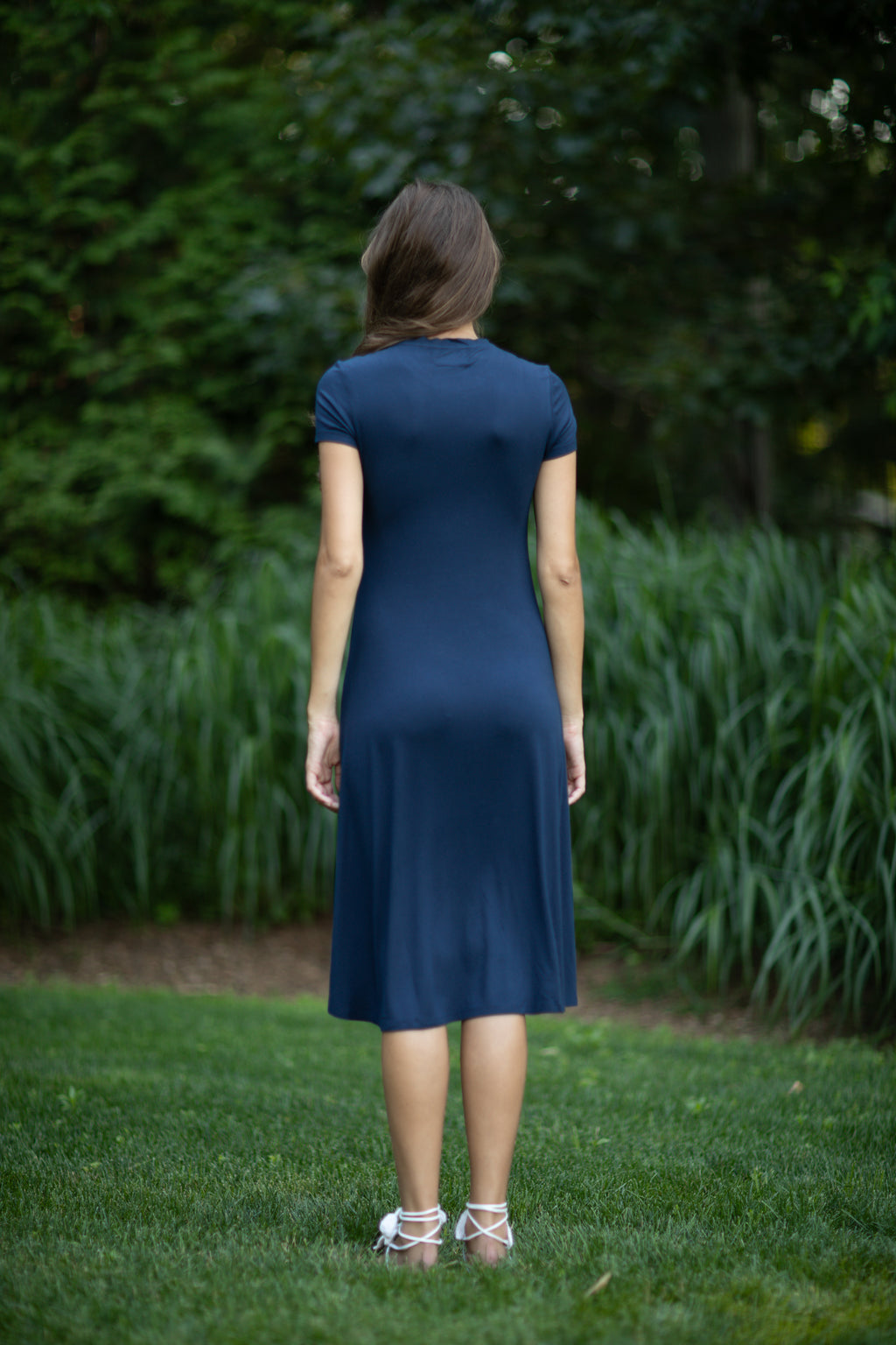Allure Dress Solid Navy