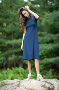 Allure Dress Solid Navy