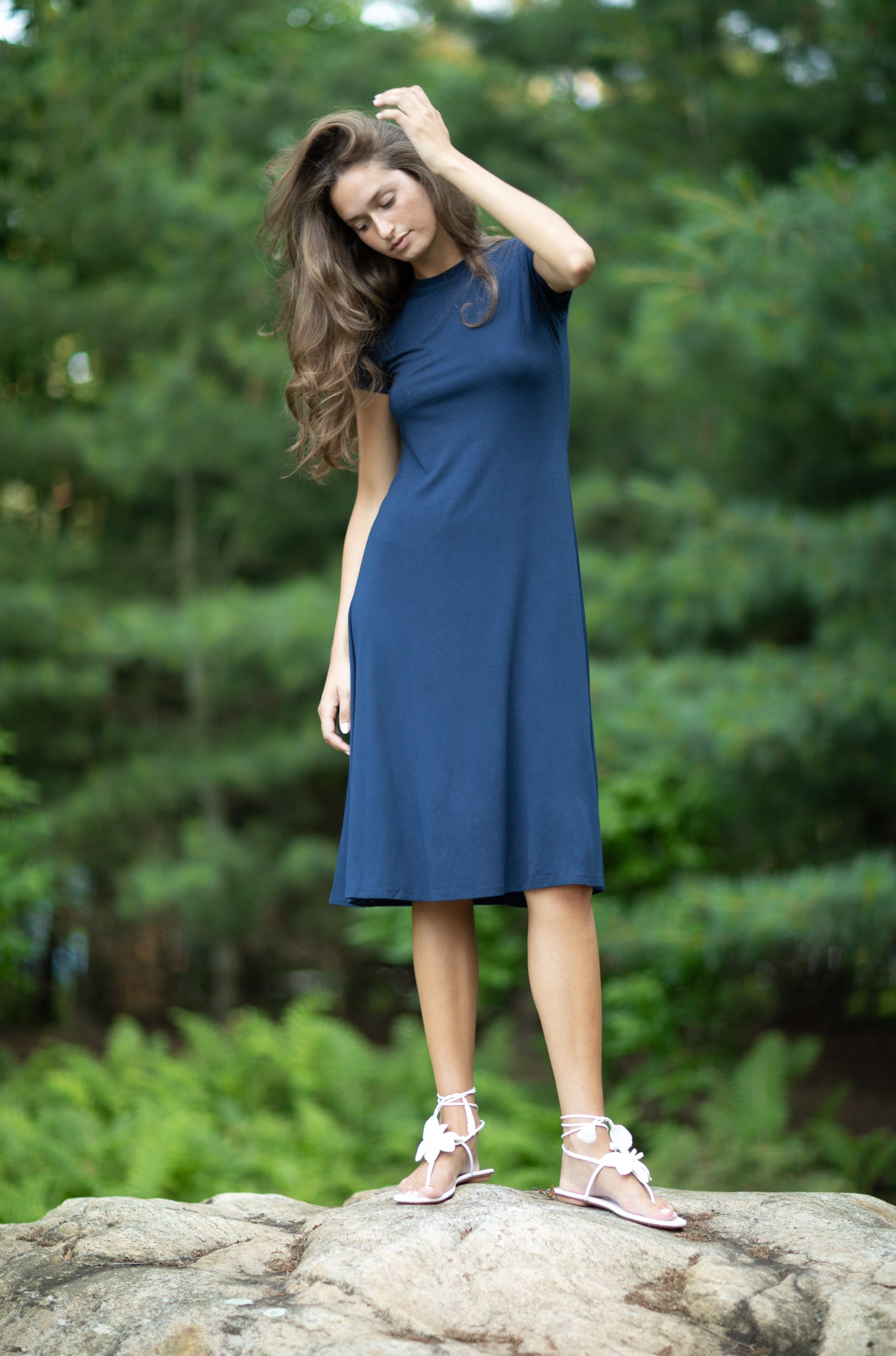 Allure Dress Solid Navy
