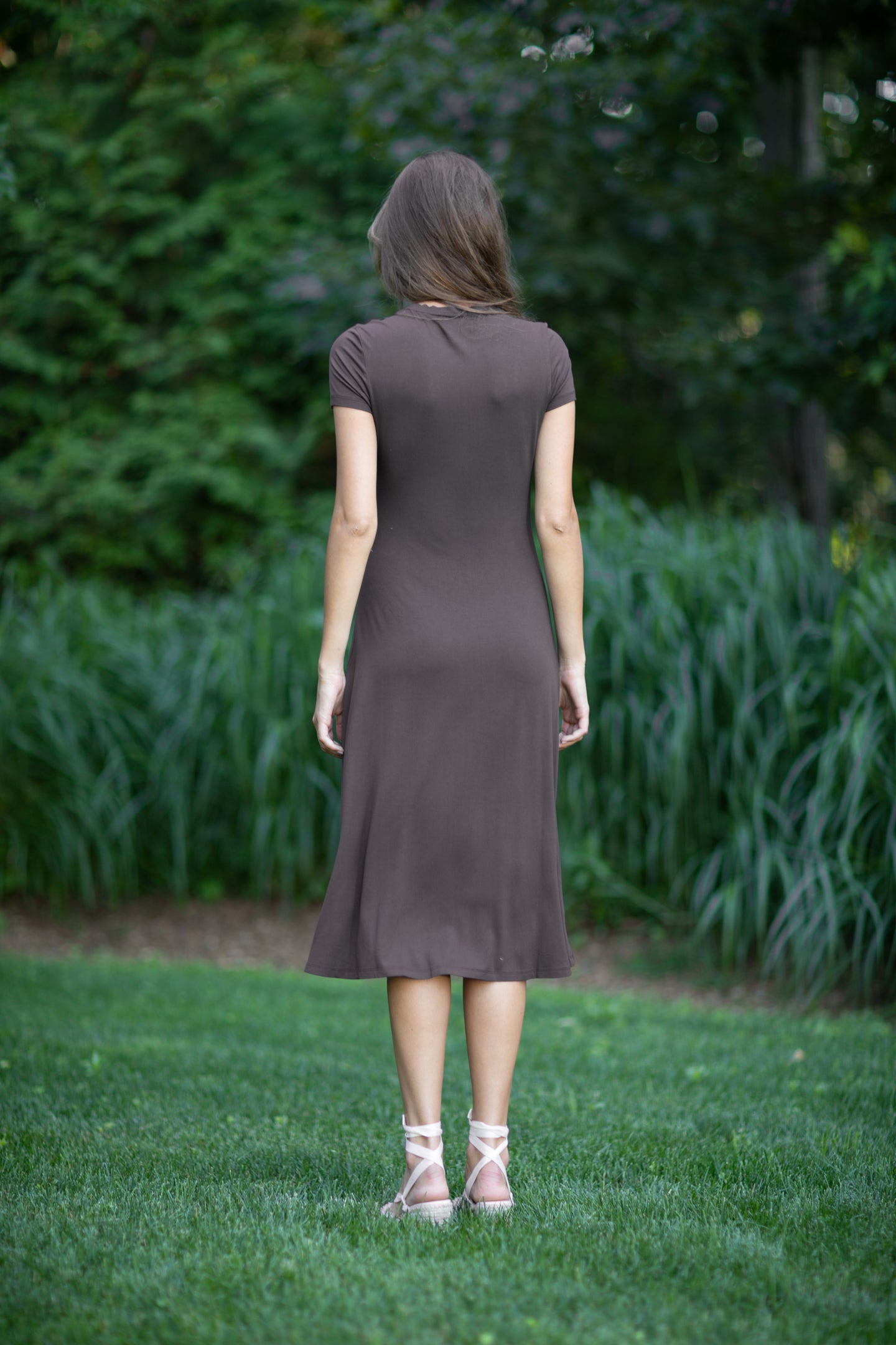 Allure Dress Solid Brown