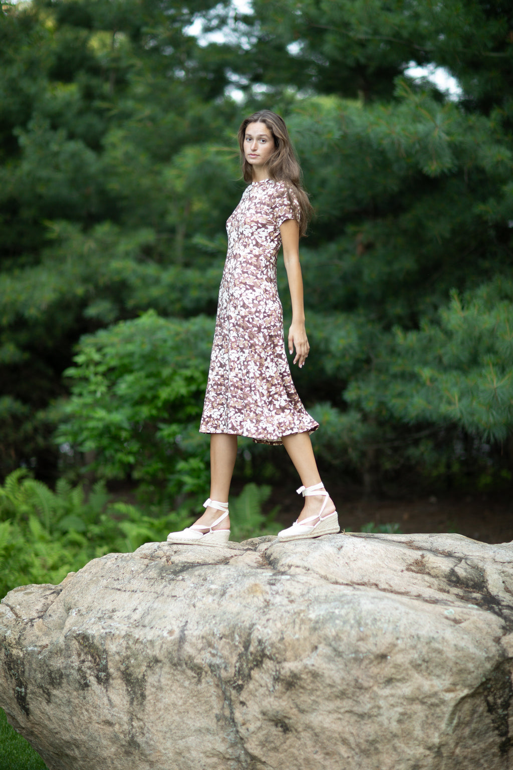 Allure Dress Hamptons Flowers Brown