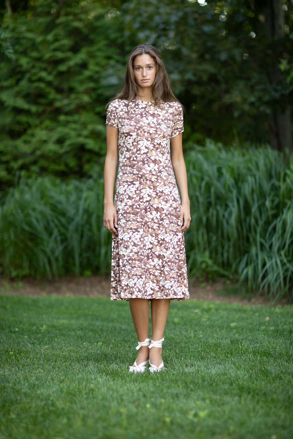Allure Dress Hamptons Flowers Brown